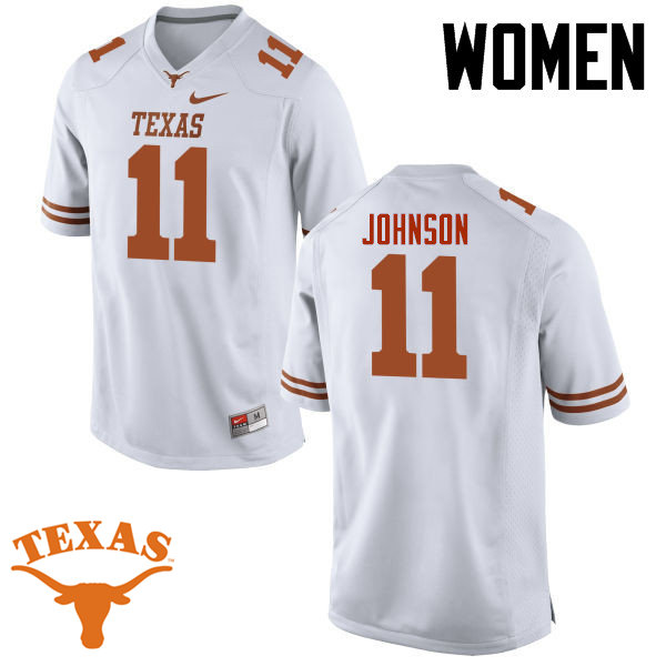 Women #11 Derrick Johnson Texas Longhorns College Football Jerseys-White